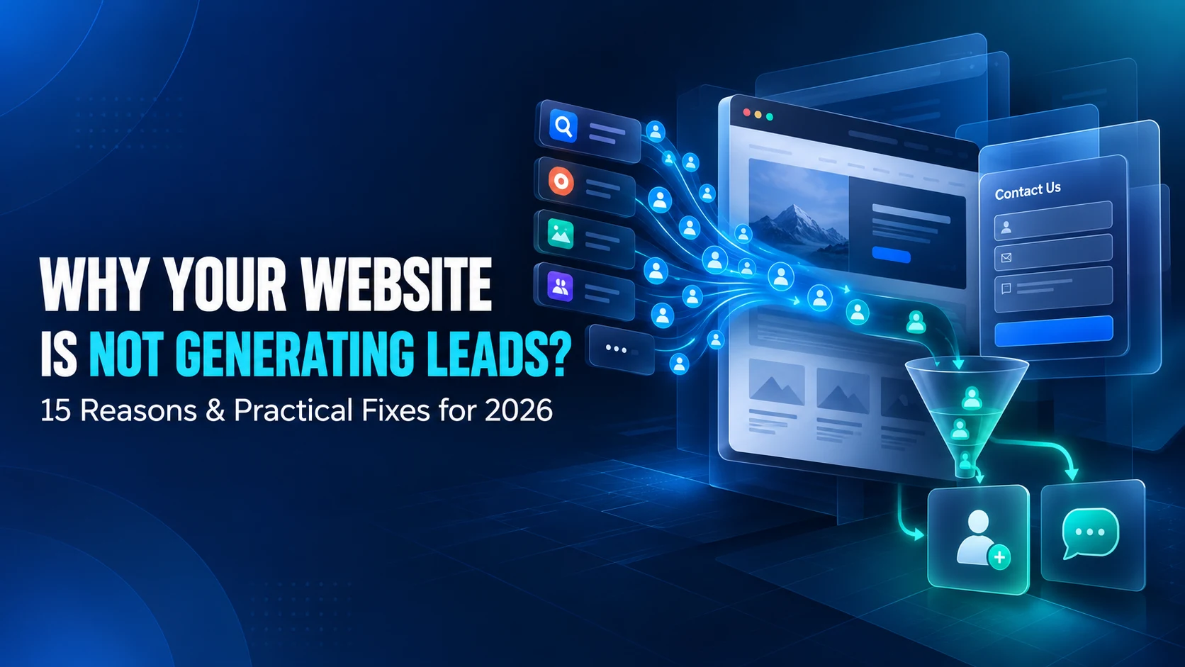 Business website not generating leads, illustrating website traffic and conversion challenges