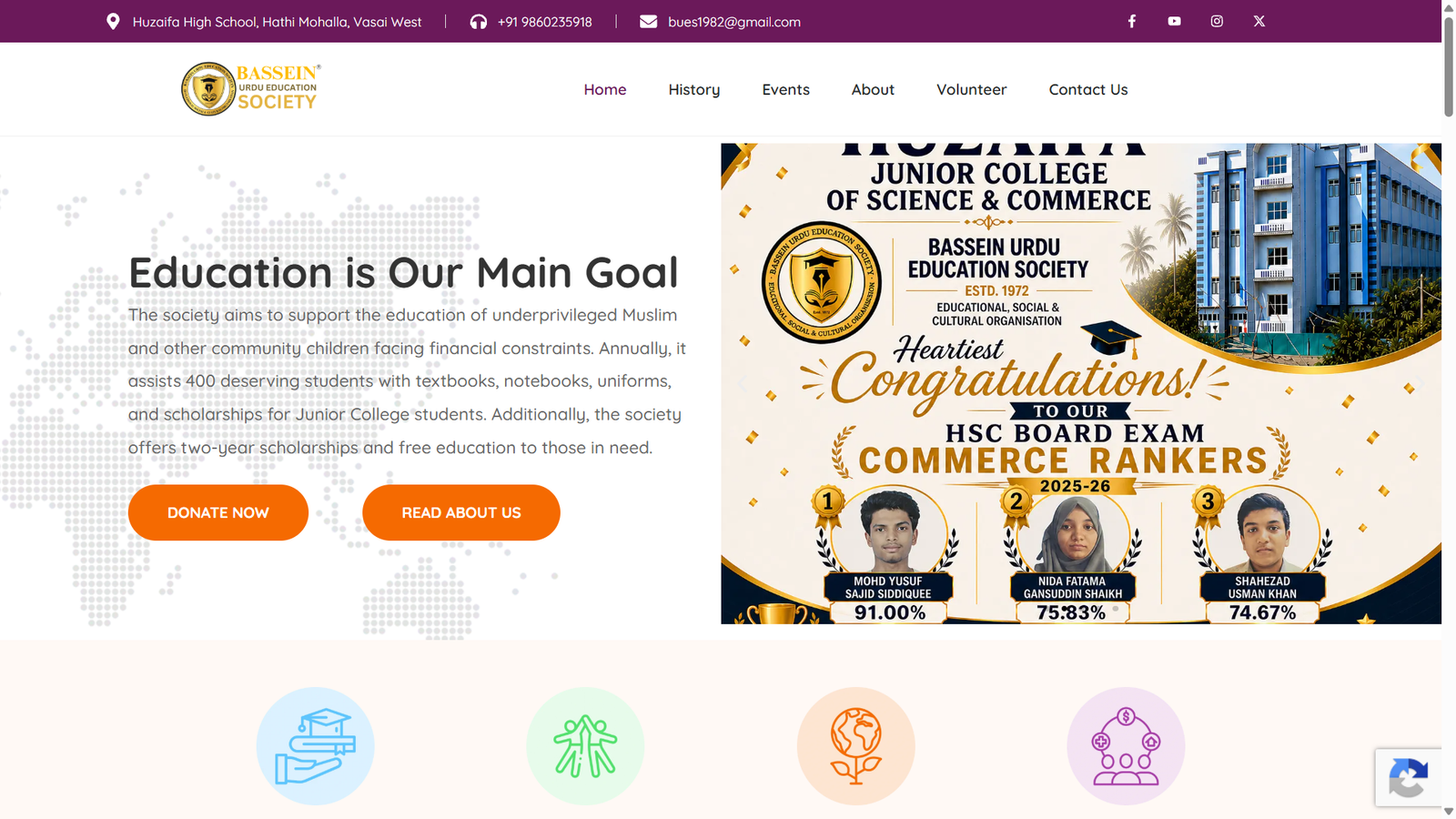 Bassein Urdu Education Society - Webtrix Innovations Project